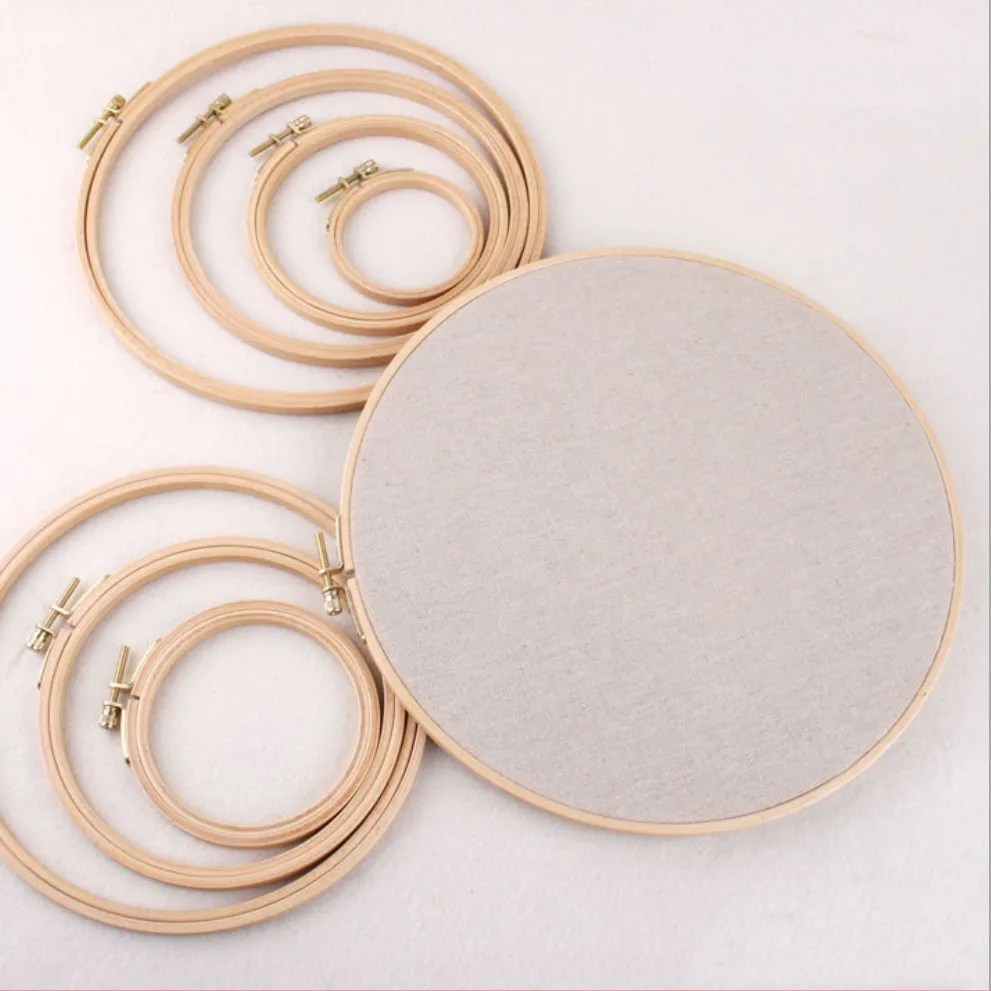 Set Rings Diy Hoops Loop Needle Sewing Machine Circle Wooden Cross