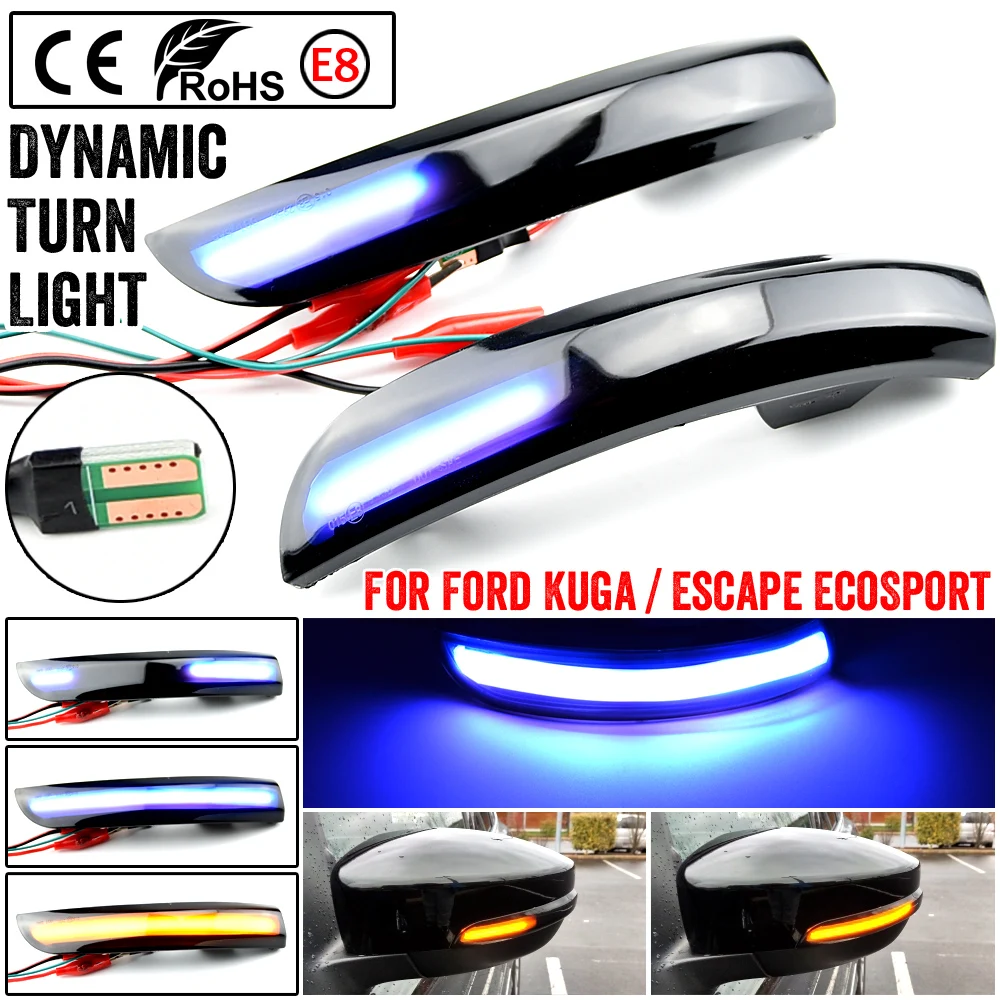 Двухцветный СВЕТОДИОДНЫЙ поворотный сигнал для Ford Kuga Escape EcoSport 2013 2014 2015