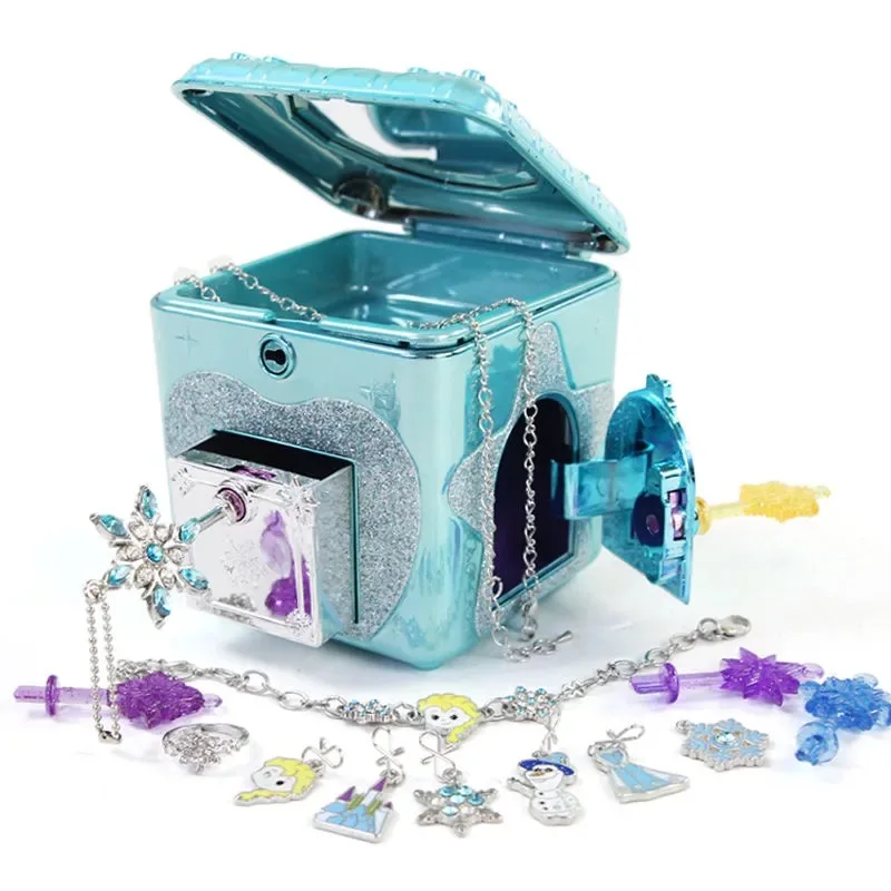 Disney princess frozen elsa girls 3D DIY Treasure Box set kids handmade anna girls gift toys
