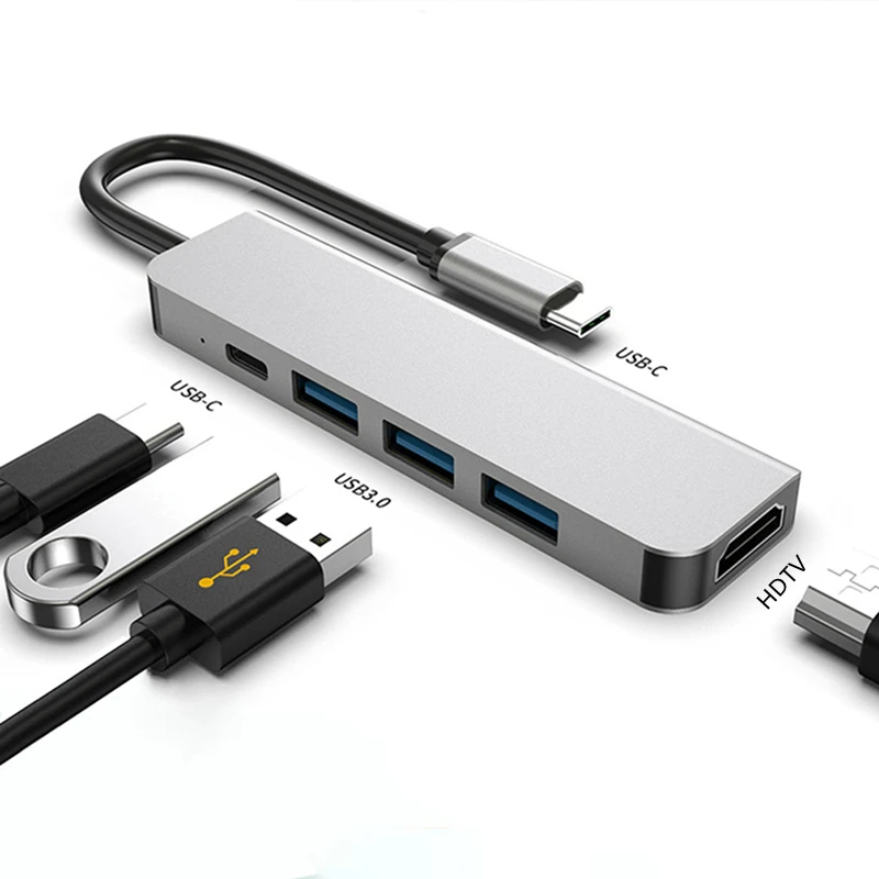 Rankman Type C to HDMI-compatible USB C 3.0 Aux Adapter for iPad Pro MacBook Samsung S20 Dex Xiaomi 10 TV PS5 Nintendo Monitor