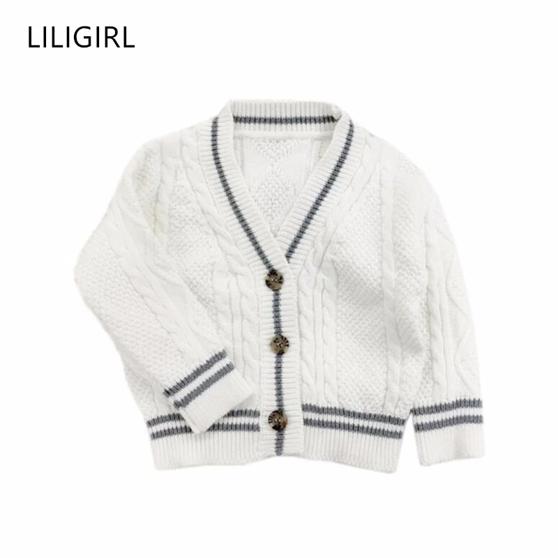 LILIGIRL/однотонный вязаный свитер для девочек и мальчиков детская одежда пальто 2019