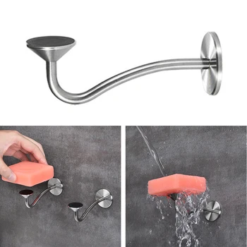 

1PC Magnetic Soap Holder Elegent Tool Free Rustproof Sponge Holder Dish Holder Soap Dish For Bathroom Lavatory Home