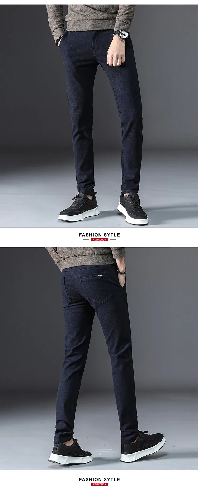 Men's Trousers Thick Fashion Winter Thermal Masculino Long Pant Keep Warm Slim Pencil Pants Business Casual Hombre Male MOOWNUC