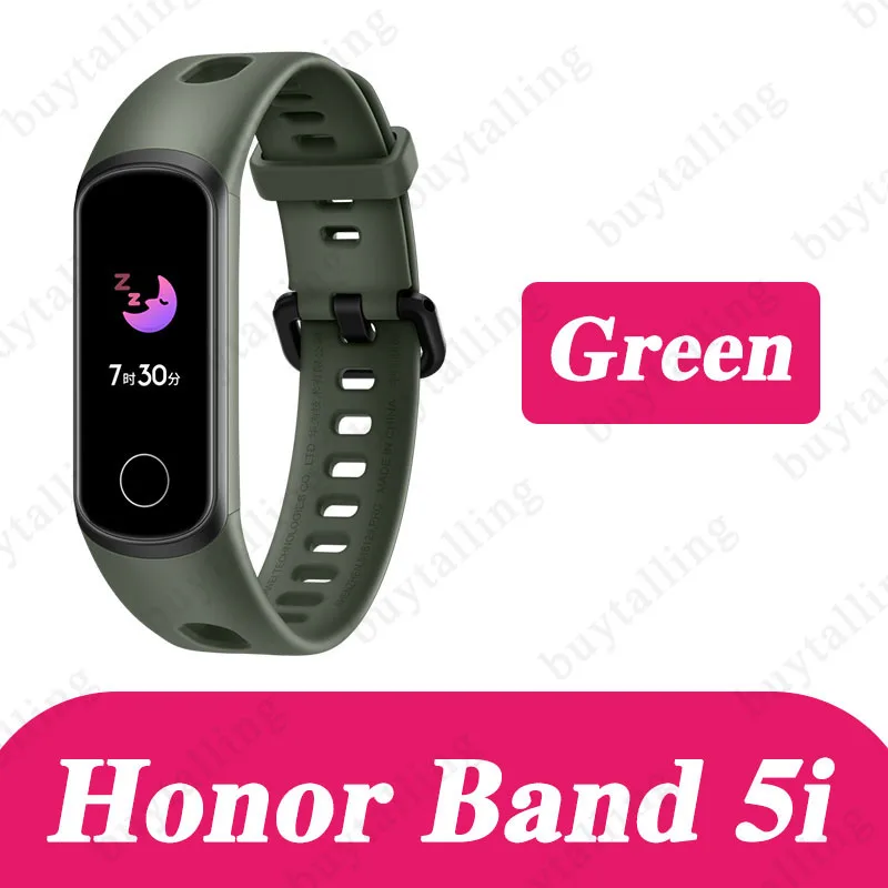 band 5i Green Huawei Honor band 5i, умный Браслет, измеритель уровня кислорода в крови, умные часы, трекер сердечного ритма, трекер сна, музыкальный контроль, напоминание о звонках - Цвет: band 5i Green