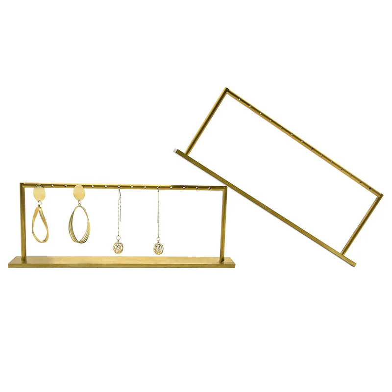 Metal Earring Show Stand  Gold Color Luxury Jewelry Ring Holder Rack Home Women Desk Decaration Organizer Shelf birdcage jewelry stand display shelf organizer rack earring multipurpose racks holder metal necklace storage