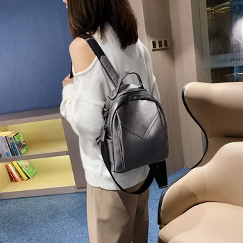 

Women Small Backpacks PU Leather Backpack Mini Bagpack Korean Fashion Female Book Bag Leisure PU Shoulder Bag Girls School Bag