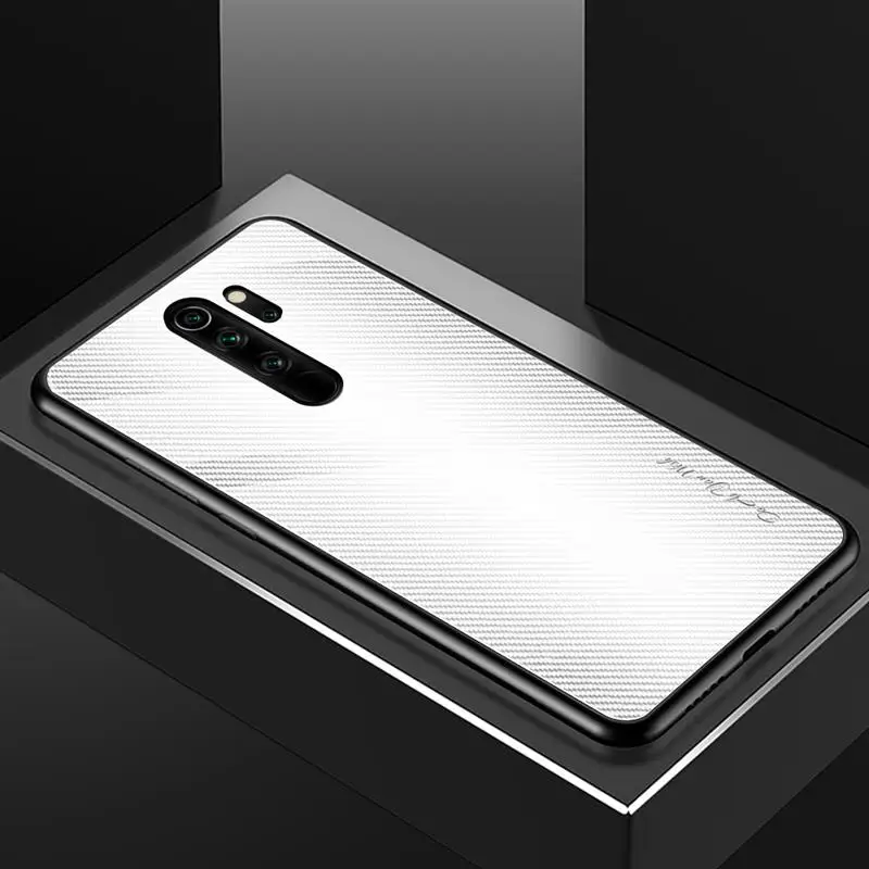 Белый Чехол для Xiaomi Redmi Note 8 pro, Мягкий бампер с градиентным стеклом, чехол для Redmi Note 8 T, чехол для Redmi 7 8 A Note 7 6 5 pro, чехол - Цвет: Белый