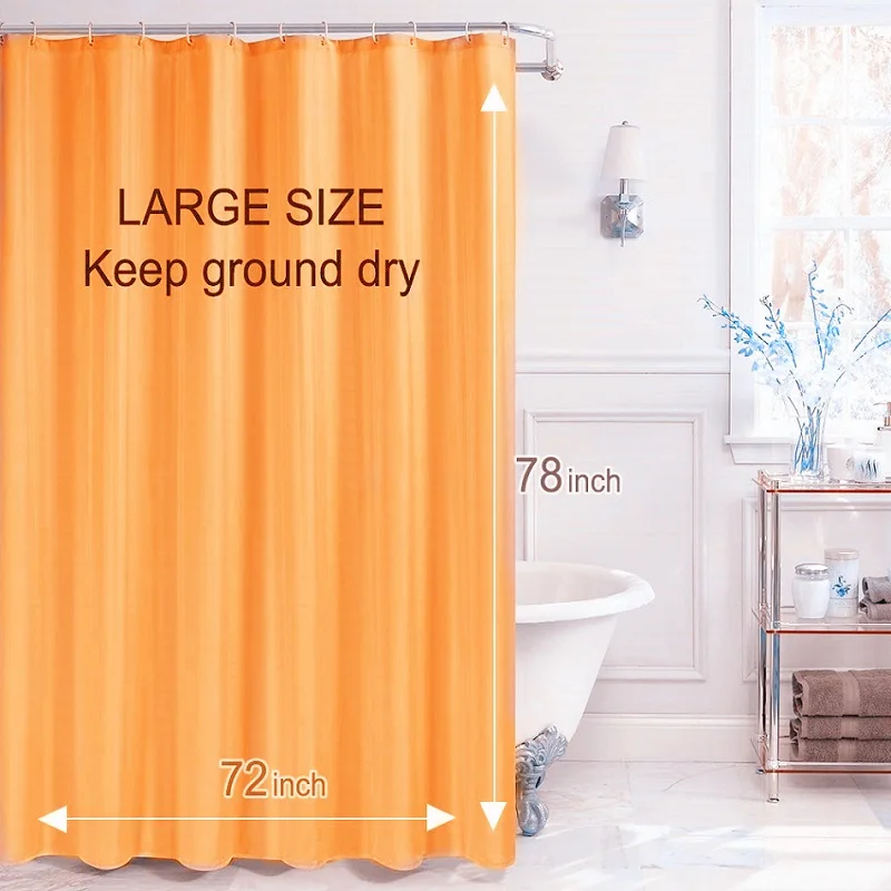 

NEOMI 180x200cm Shower Curtain Solid Orange Waterproof Curtain for Bathroom Polyester Eco-friendly Bath Curtain Christmas