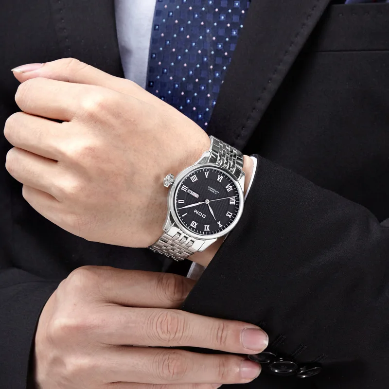 

Clean Steel Business Fully Automatic Dual Display Mechanical MEN'S Watch Waterproof Trainspotter Hollow out Manufacturers Wholes