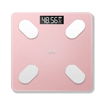 

Bluetooth Scales Body Weight Bathroom Scale Smart Backlit Display Scale Body Weight Water Muscle Mass BMI Rose Gold