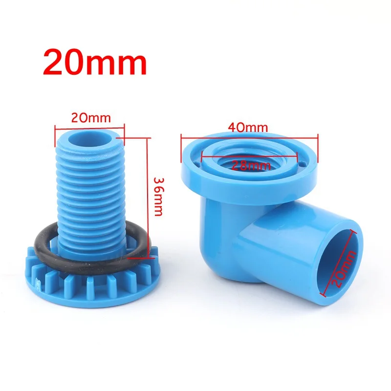 1pc PVC 20mm 25mm Fish Tank Connector Aquarium Elbow Straight Joint Water Tank Drainage Aquarium Water Inlet Outlet