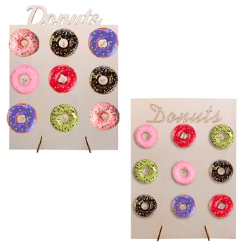 

Wooden Donut Wall Stand Hanging Donuts Wedding Party Decorations DIY Table Donuts Display Baby Shower Kids Birthday Party Decor