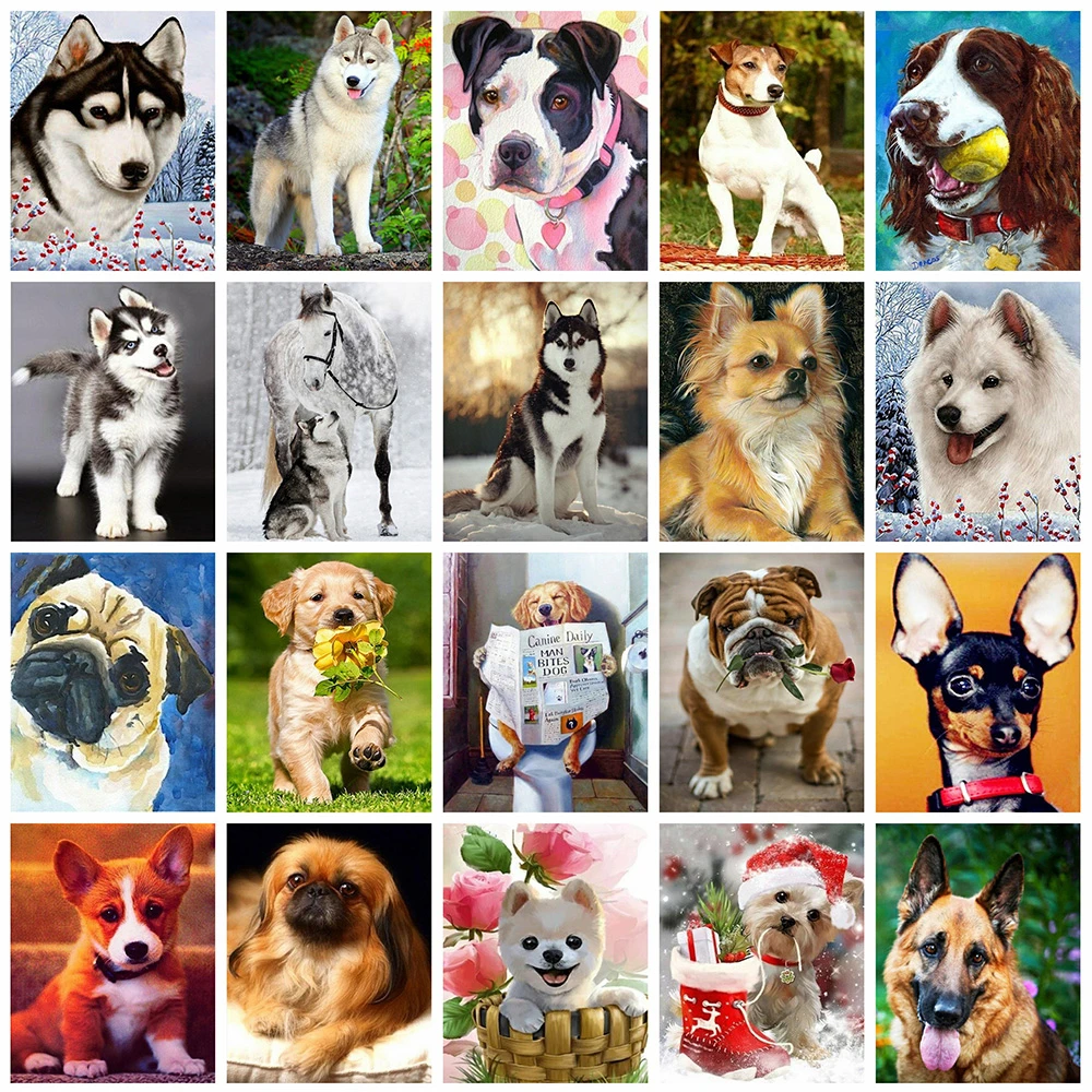 Painting Dog Diamond Embroidery Animals Mosaic-Sale Square Drill Rhinestone Art Home-Decor
