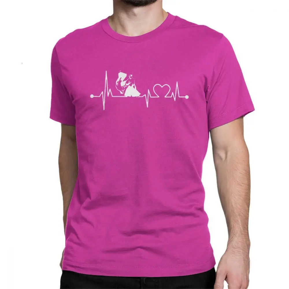Fuchsia One yona Aikido Heart Beat Футболка мужская Kote Gaeshi с коротким рукавом Забавные футболки с круглым вырезом Топы из чистого хлопка футболка размера плюс - Цвет: Fuchsia