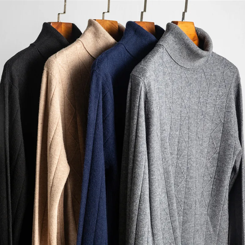 Мужские свитера мужской основной пуловер Slim Fit длинный рукав трикотаж зимняя водолазка Homme новая водолазка 8199