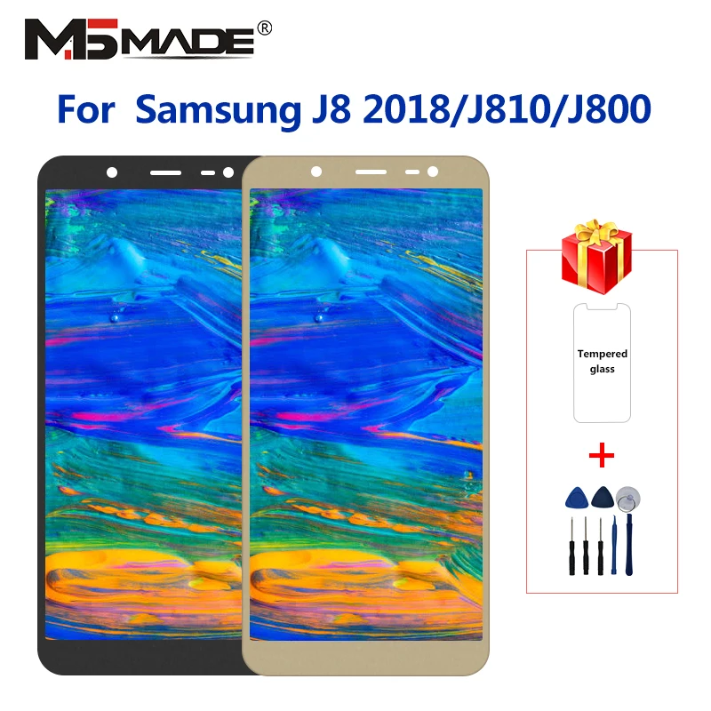 Дешево Регулируемый J810F ЖК дисплей для samsung Galaxy J8 2018 Экран J800 J800FN J810F J810Y J810 ЖК дисплей с сенсорным экраном дигитайзер дисплей в сборе