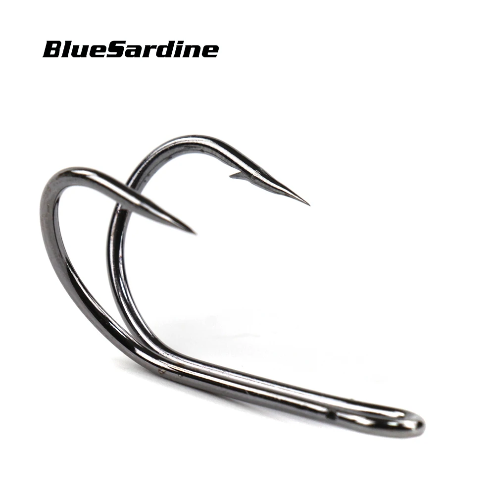 BlueSardine 50 шт. двойные крючки рыболовный крючок для морской рыбалки лягушка Крючки