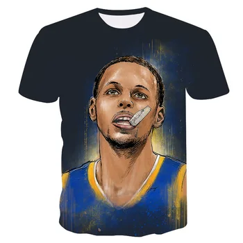 

New Arrivals Male T-shirts Man Stephen Curry 3D printing Round neck T-shirts casual men t shirt hip hop summer tops Drop Ship