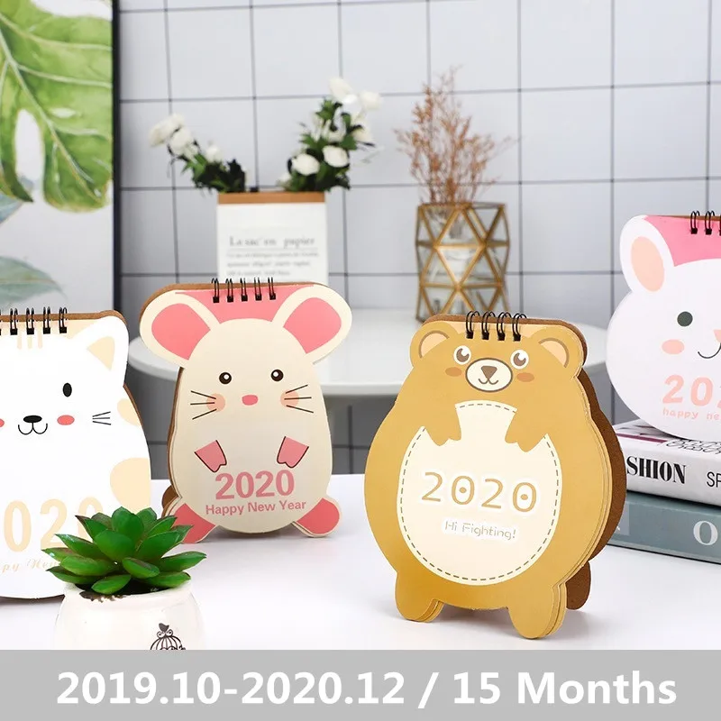 

2020 Cute Cat and Mouse Cartoon Animals Desktop Calendar Daily Scheduler Planner Yearly Agenda Organizer