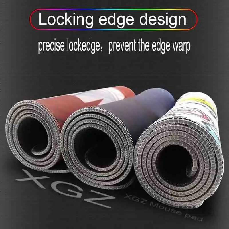  XGZ Anime Custom Large RGB Gaming Mouse Pad Exquisite Black Lock-edge Computer Fashion Table Mat Ru