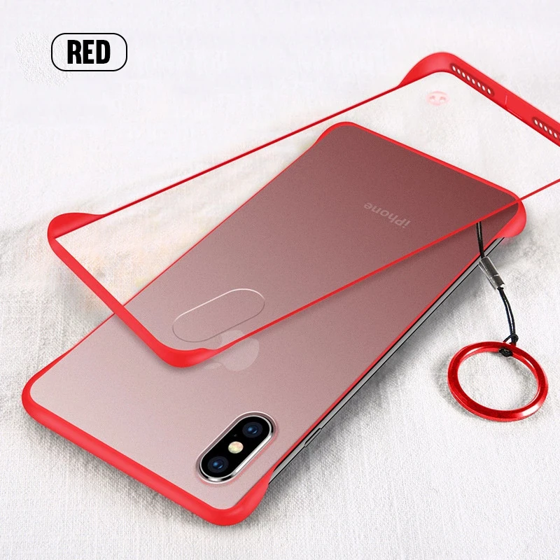Матовый Бескаркасный ремешок чехол для huawei mate 30 20X5G P30 P20 Lite Honor 20 Pro 10i 9 Lite 9X 8X P Smart Y7 Y9 кольцо держатель - Цвет: Red with Ring
