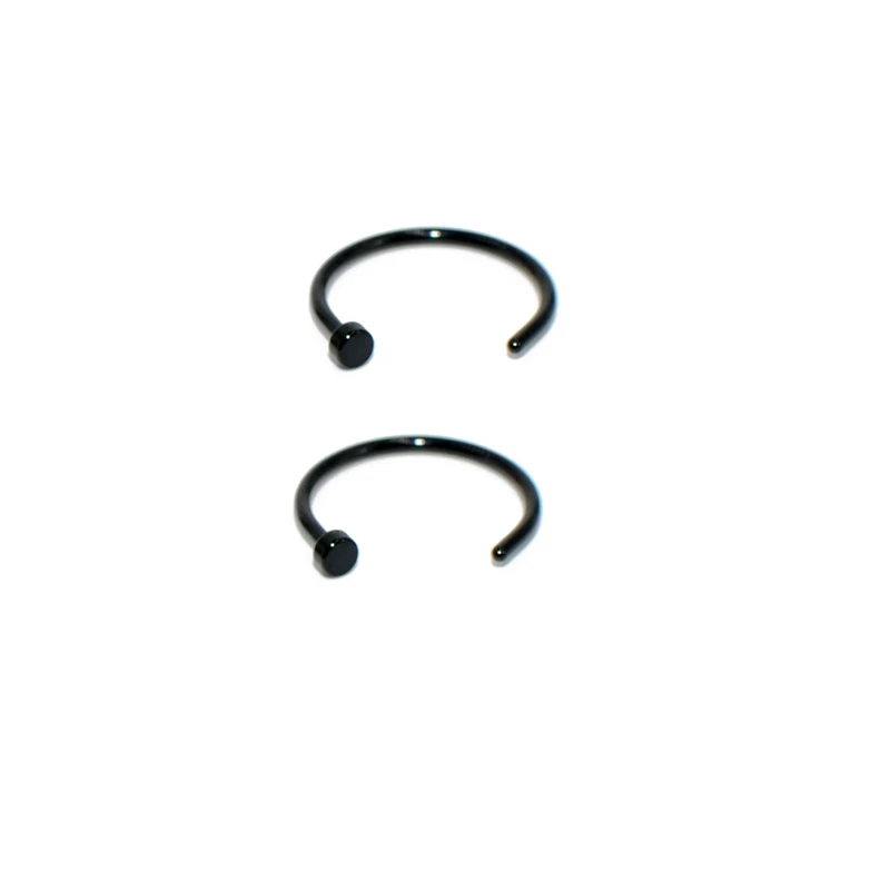 Black 2PCS 316L хирургическая сталь поддельная перегородка кольцо в нос серебро золото Зажим для тела обруч для женщин перегородка пирсинг клип ювелирные изделия подарок 20 г - Окраска металла: Black 2PCS