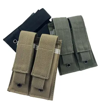 

Uning Double Pistol Mag Pouch Tactical MOLLE EDC Outdoor Flashlight Knife Holster Pouch Hunting Rifle Magazine Pouch Bag Gear