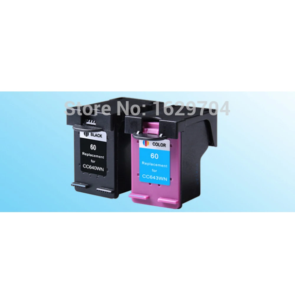 3 шт. = 2BK + 1 сменный картридж для 60 чернил совместимый с hp60 60XL Deskjet D2500 D2530 D2560 F4200