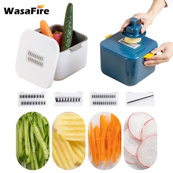 

Cut Thick Wire Thin Wire Thin Slices Flower Pieces Four-in-one Multifunctional Vegetable Cutter Stainless Steel Kitchen Tools
