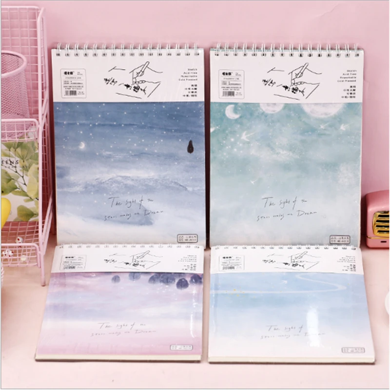 Beautiful Scenery A4 40 Sheets Sketchbook For Drawing Painting Graffiti Paper Coil Sketch School Office Supplies | Канцтовары для