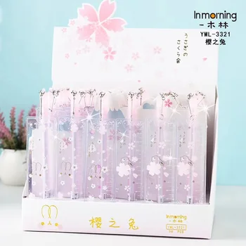 

36 pcs Kawaii Gel Pens Sakura Rabbit black gel ink pens pens for writing Cute stationery office school supplies 0.5mm