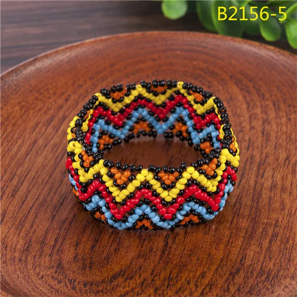 Boho женский Печатный узорчатый эластичный браслет из бусин тотемный узор ручной работы эластичный браслет ювелирные изделия - Окраска металла: DB451
