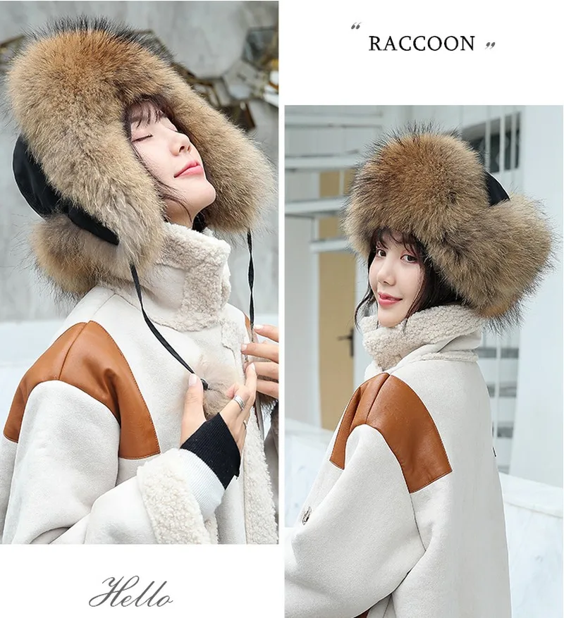Glaforny women solid dome Leifeng leather hat winter Korean version female warm thickened fur hat children fox fur togue