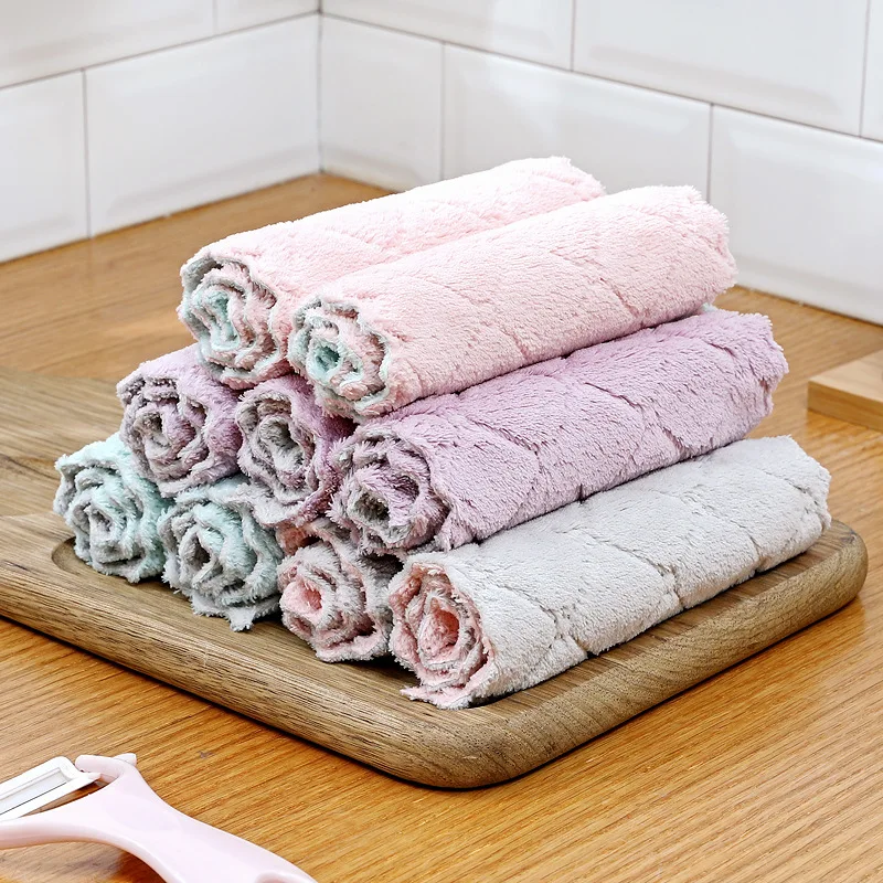 8PCS Microfiber Absorbent Kitchen Dish Cloth Towel,Non-stick Oil Washing Cloth Rag,Household Tableware Cleaning Wiping Tools 8PCS Microfiber Absorbent Kitchen Dish Cloth Towel,Non-stick Oil Washing Cloth Rag,Household Tableware Cleaning Wiping Tools