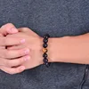 Onyx noir naturel avec des perles de pierre d'oeil de tigre hommes bijoux Bracelet 12 Constellation Leo amoureux Bracelet d'équilibre énergétique ► Photo 3/6