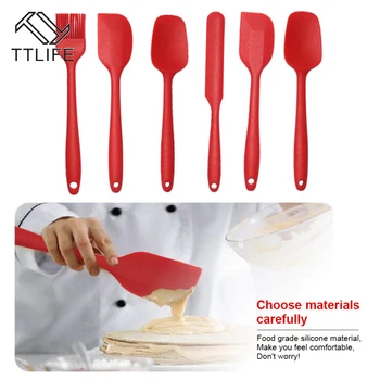 

TTLIFE 6 Pieces Silicone Spatula Set Durable Non-Stick Heat-Resistant Spatulas Turner for Cooking Baking Mixing Baking Tools