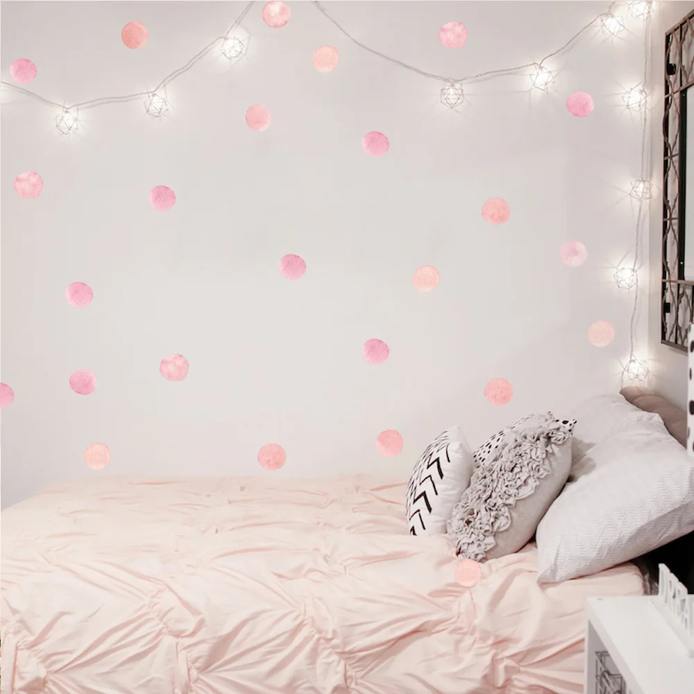 

Pink Dots Wall Stickers on the Refrigerator for Home Decor Waterproof Stickers for the Bathroom Wall Decals