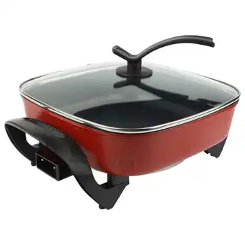 

5L Quartet Pot Multifunctional Electric Cooker Non-stick Square Pot Anti-scalding Handle wear-resistant Heated Food Cooking
