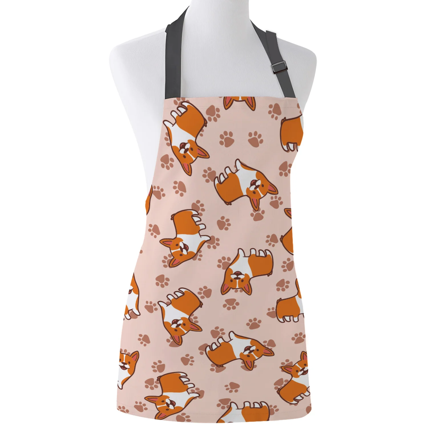 

Tophome Kitchen Apron Corgi Dog Printed Adjustable Sleeveless Canvas Aprons for Men Women Kids Home Cleaning Tools