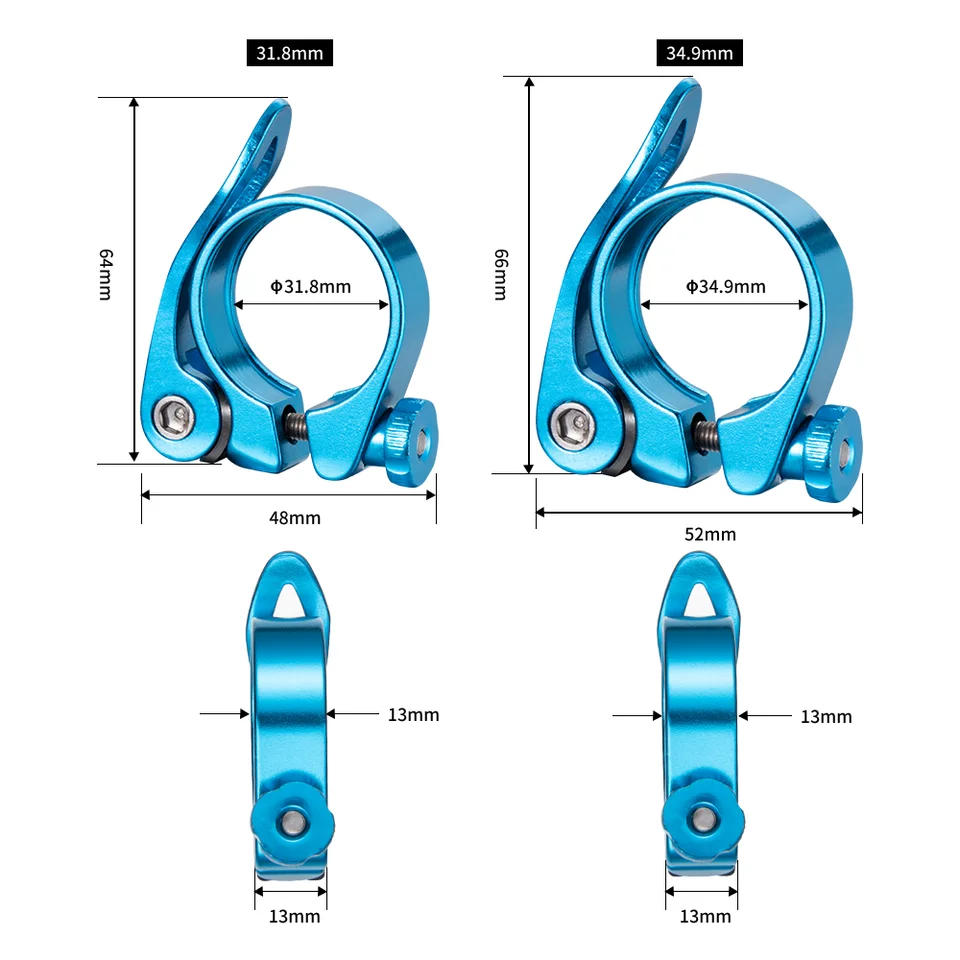Collier de Serrage de Vélo Tige de Selle de Vélo Pince à Libération Rapide 31.8mm en Alliage D'aluminium Tige De Selle Clamp Siège De Vélo Tube Clip (31.8mm-Noir