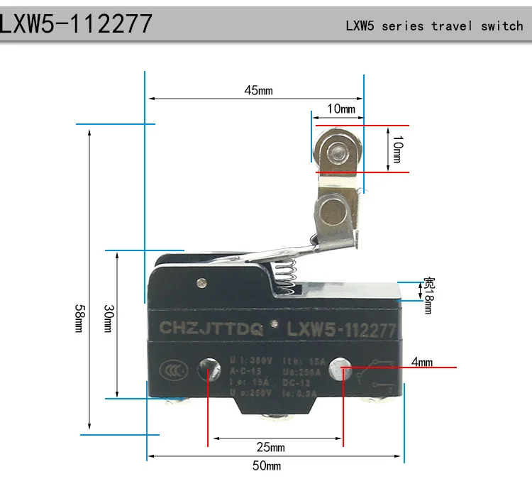 CHZJTTDQ Reisebegrenzungs-/Mikroschalter LXW5-11G1 G2 G3 2277 Q1 Q2 M11 Z1 D1 78 24 N1 N2 Kupferkontakt Flammhemmendes Gehäusematerial – Detail 12