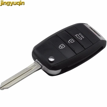 

jingyuqin 3 Buttons Remote Flip Car Key Fob Shell Housing Replacement For Kia K2 K3 K5 Rio 3 Hyundai Avante Folding Case Cover