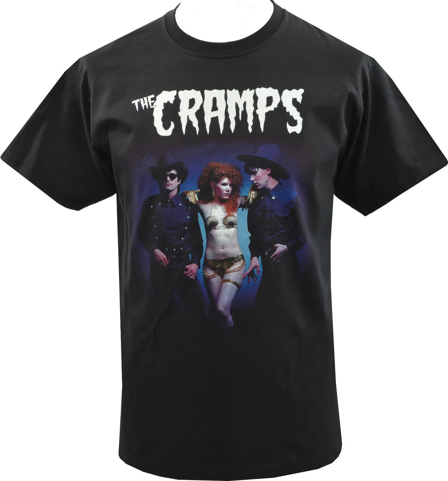T-Shirt Da Uomo The Crystals Cowboys Psichobilly Garage Poison Ivy Lux Interior S-5Xl
