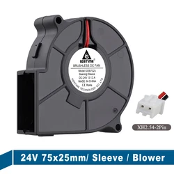 Gdstime – ventilateur dissipateur de chaleur sans balais, ventilateur de refroidissement, centrifugeuse cc Turbo, 75mm 7525 24V 2 broches, 75x75x25mm, 3200 tr/min, 1 pièce 