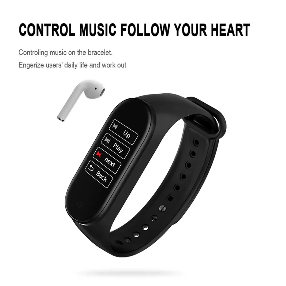 Bluetooth Смарт-часы браслет M4 смарт-Браслет фитнес-трекер Пульс кровяное давление браслет для женщин Подарки