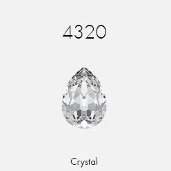 Оригинальные кристаллы от Swarovski 4320 Груша Форма декоративные камни 8x6 6x4 мм для дизайна ногтей ювелирные изделия аксессуары ручной работы - Цвет: Crystal