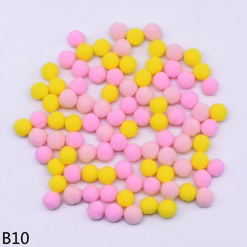 100pcs 15/20/25mm Fluffy Soft Pompom Ball DIY Handmade Kid Toy Doll Garment Sewing Material Color Pom Poms Decor Supplies Crafts