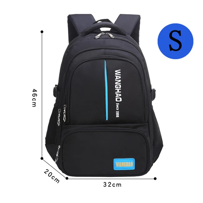 Black blue Small Детский ортопедический Школьный Рюкзак Для 1-9 классов, школьные ранцы для мальчиков, водонепроницаемые Рюкзаки для детей - Цвет: Black blue Small