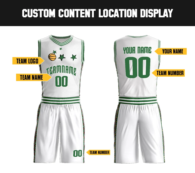 Модный дизайн на заказ желтый красный зеленый белый баскетбольные рубашки сублимационная Двусторонняя баскетбольная форма