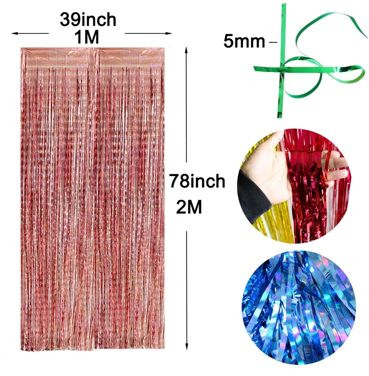 2 м розовое золото металлические блестки из фольги бахрома занавес украшения на день рождения первый день рождения для мальчиков и девочек вечерние фон Декор 1-й